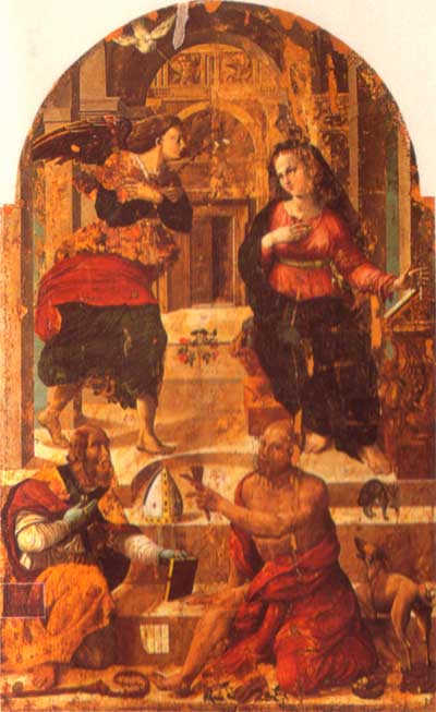 tommaso arcangelo Annunciazione e i santi Fedele e Lazzaro montone in