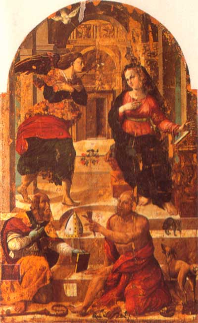tommaso arcangelo Annunciazione e i santi Fedele e Lazzaro montone in